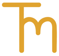 Gold logo with a stylized 'TM' on a white background