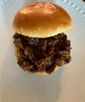 BBQ Beef Sandwich on a White Plate