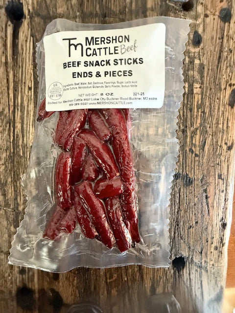 Packaged Beef Sticks Ends and Pieces from Mershon Cattle