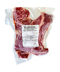 Packaged beef with Mershon Cattle label on a white background