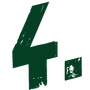 Green number '4' with a small green flag icon on a white background